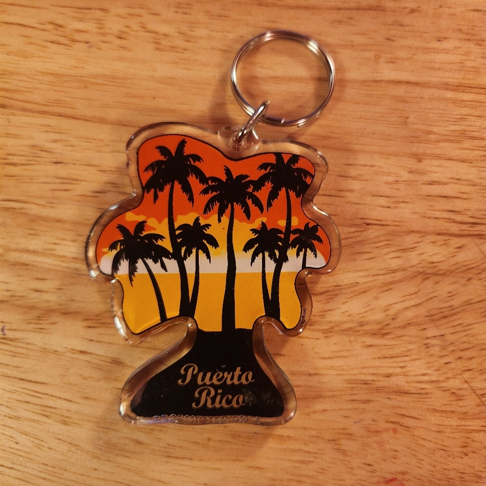 Puerto Rico Palm Tree Keychain - Picture 2 of 2